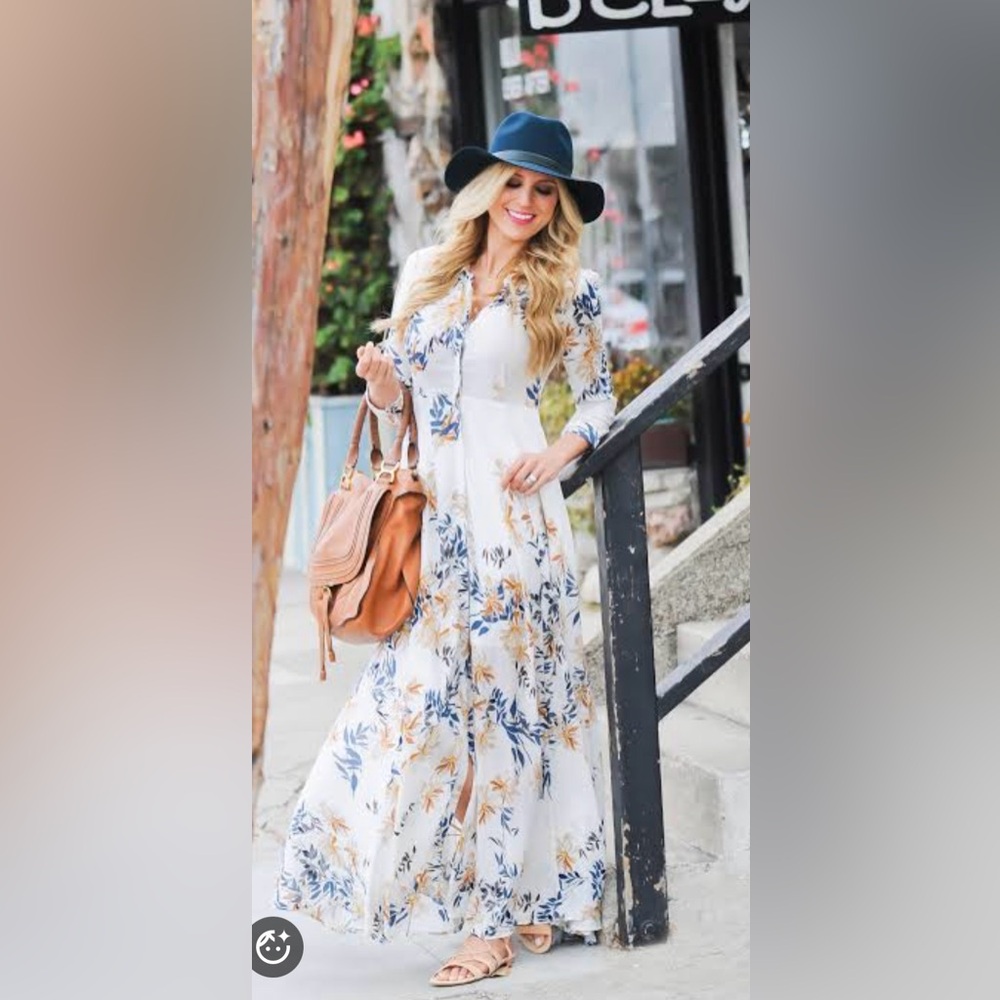 Free People RARE After the Storm Floral Maxi Dress - Picture 2 of 4